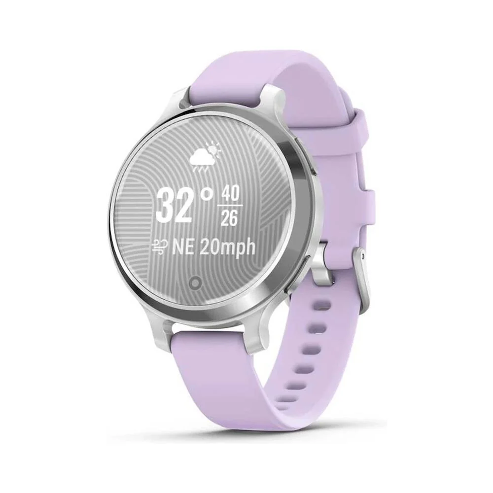 Garmin Lily 2 Active Silicone Band chytré hodinky Silver/Purple Jasmine