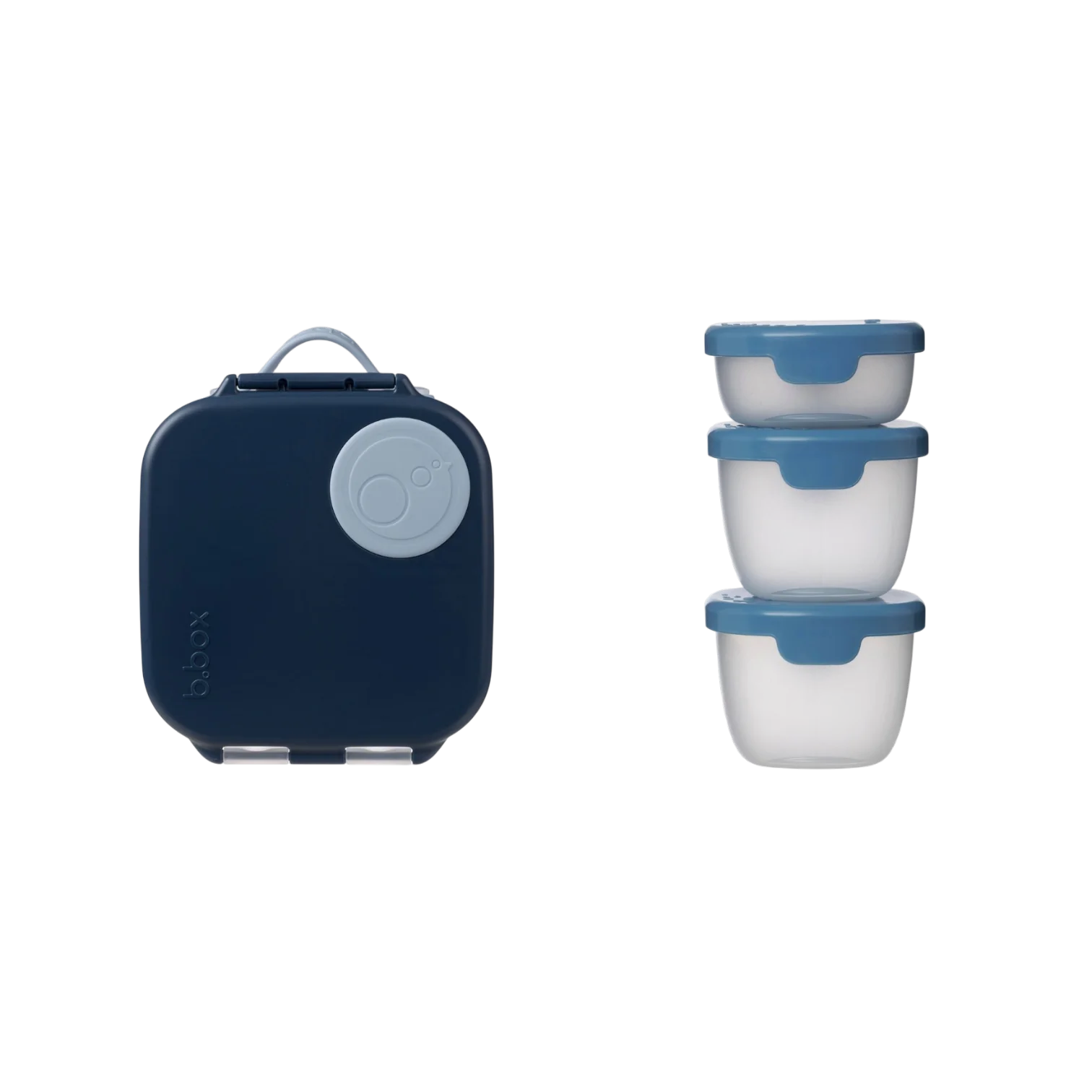 B.BOX Svačinový box střední + krabičky Snack tubs - set modrý