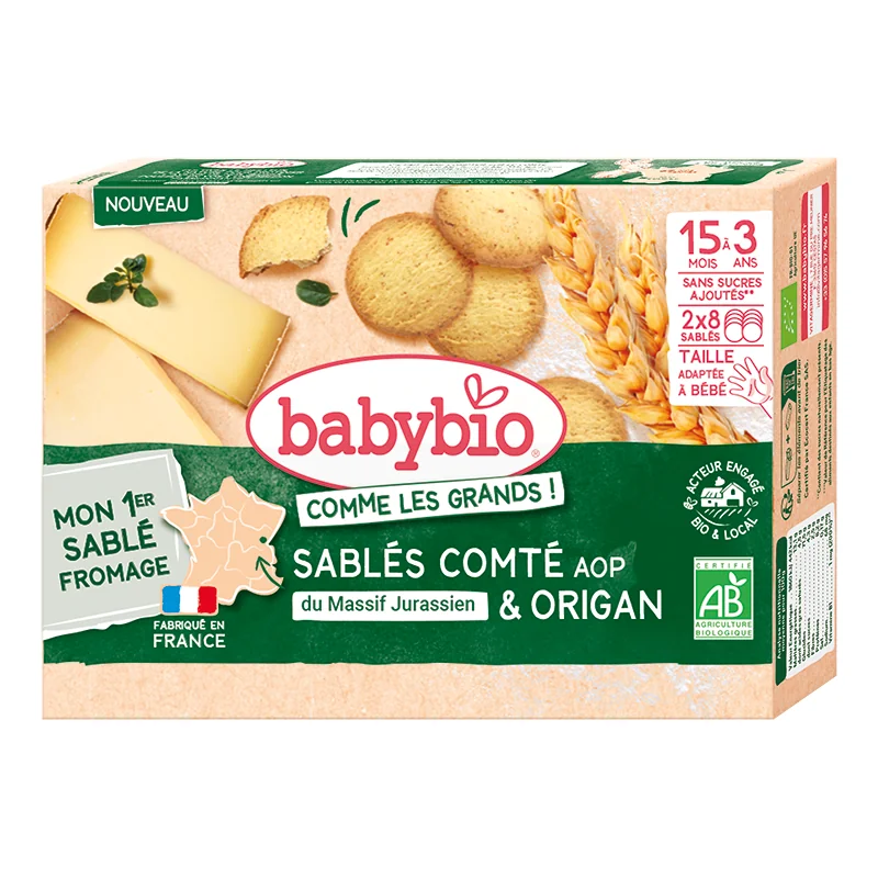Babybio Křehké sušenky se sýrem Sablé Comté a oregánem 72 g