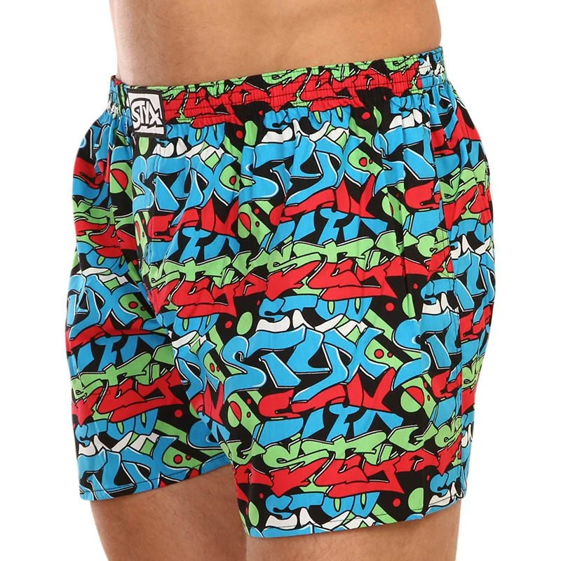 Styx Pánské trenky art klasická guma graffiti (A1255) XL
