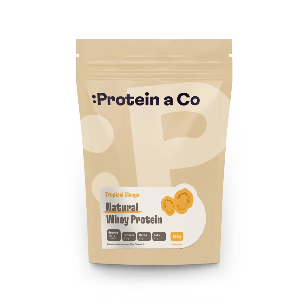 Protein a Co Protein Natural whey prémiový bez chemie 500 g Tropical mango