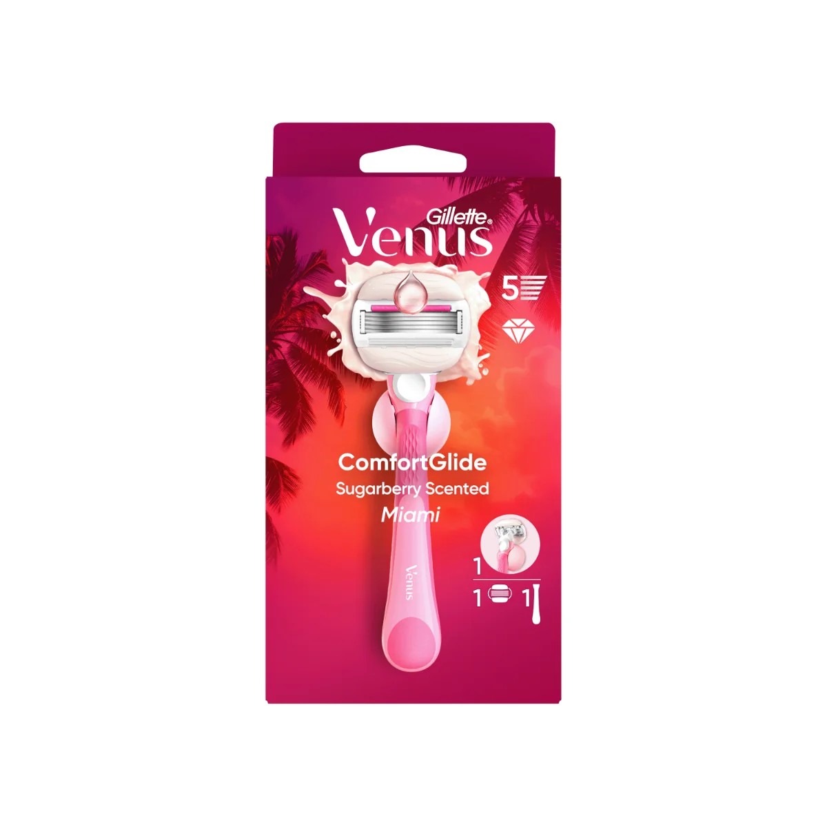 Gillette Venus ComfortGlide Miami holicí strojek + 1 náhradní hlavice