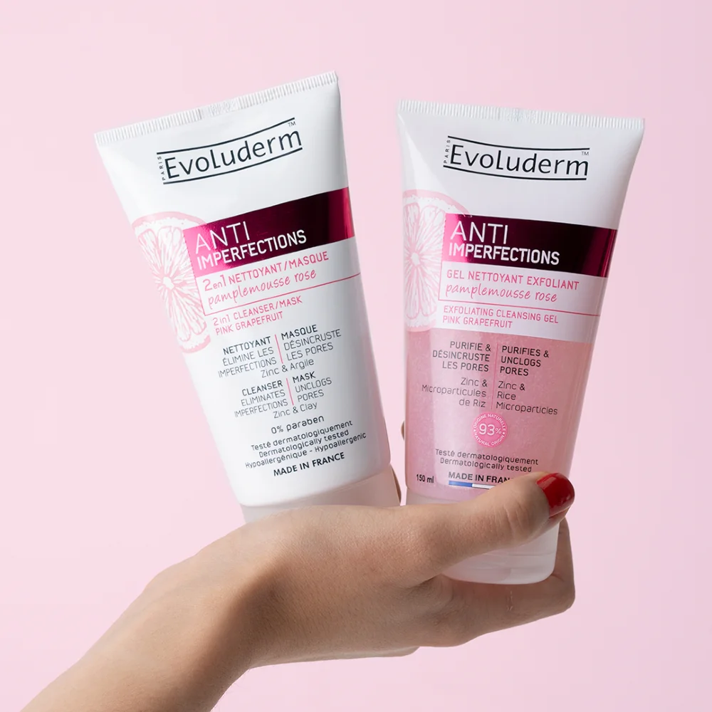 Evoluderm Čisticí gel a maska pro problematickou pleť 2v1 Pink Grapefruit 150 ml