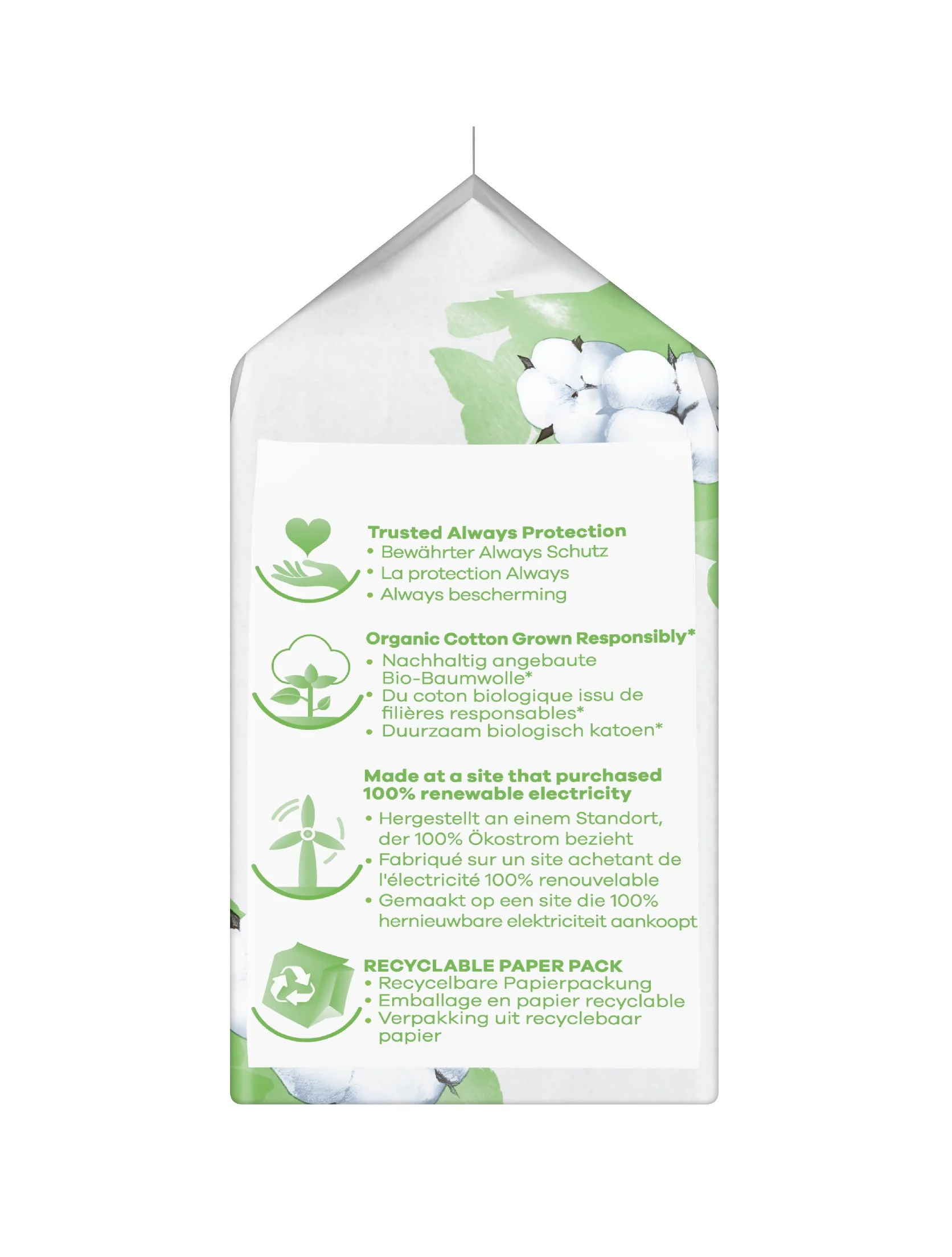 Always Organic Cotton Long hygienické vložky 9 ks