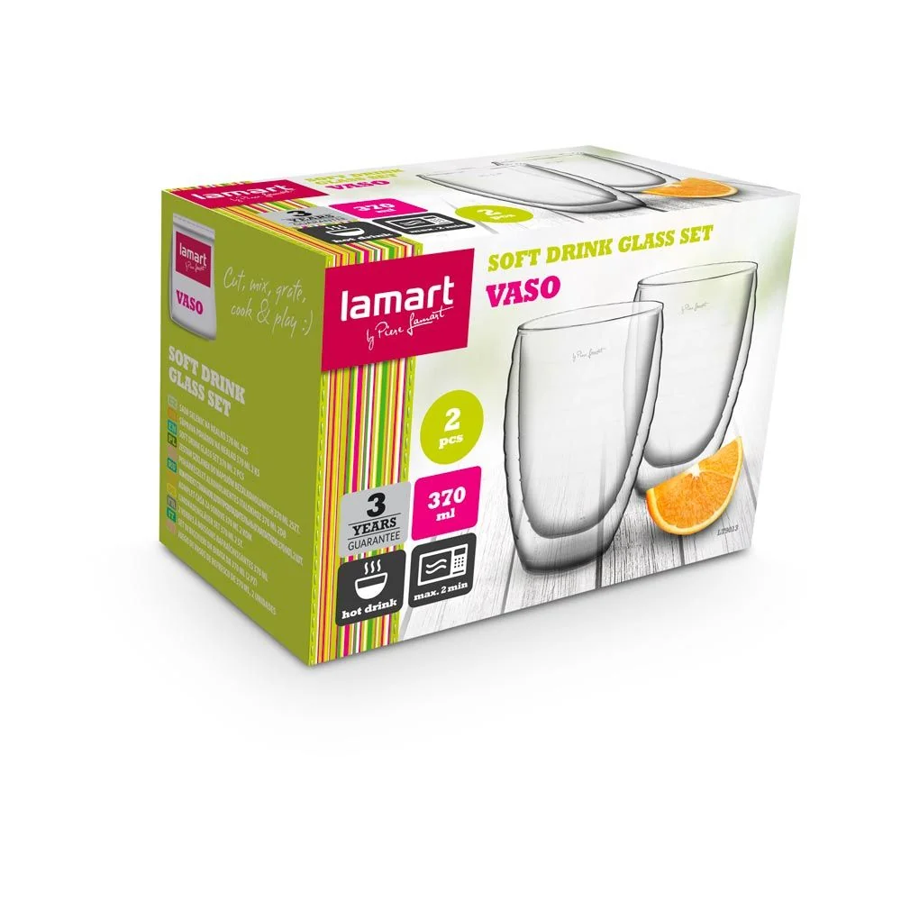 LAMART LT9013 Vaso sklenice juice 370 ml 2 ks