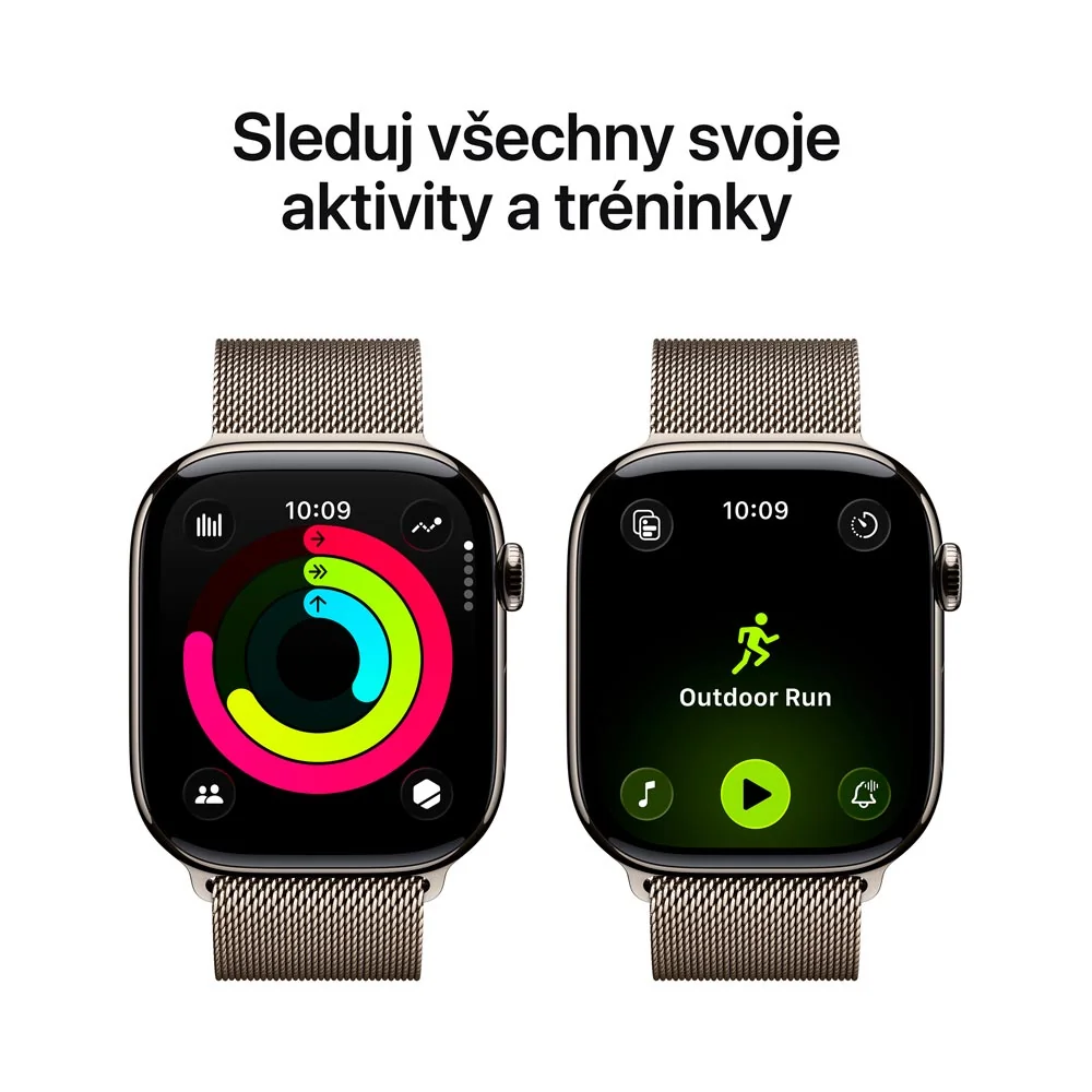 Apple Watch 11 46 mm titan, milánský řemínek M/L chytré hodinky