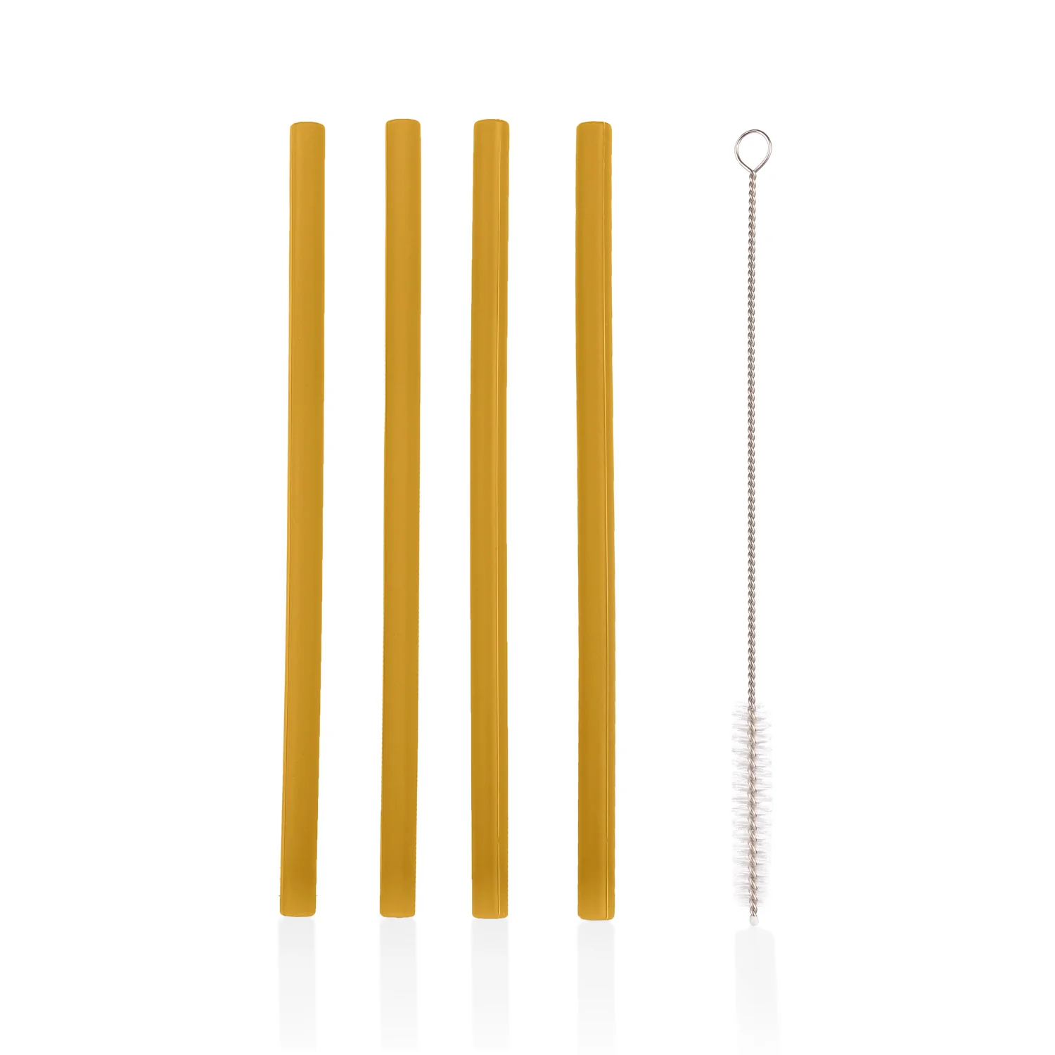 Zopa Silikonové brčko 4ks, Mustard Yellow 4