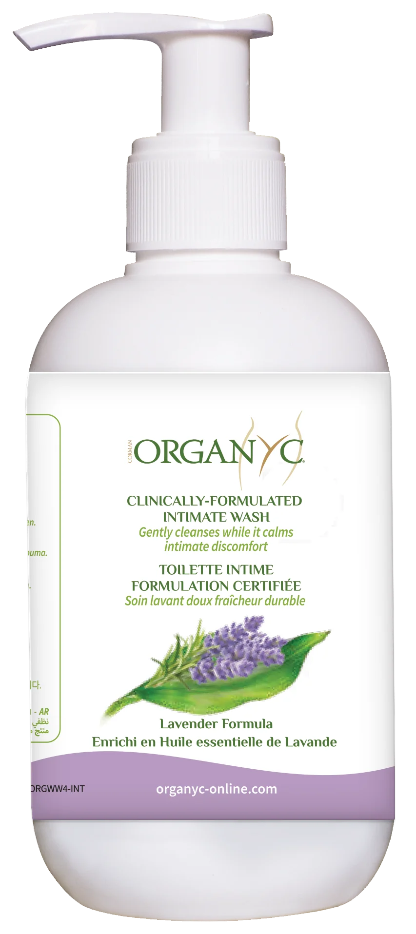 Organyc Bio sprchový gel pro citlivou pokožku a intimní hygienu s levandulí, 250 ml