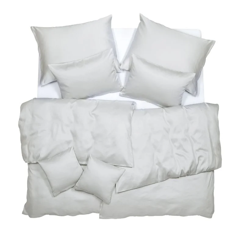 SCANquilt povlečení SATÉN TENCEL PLUS světle šedá 140 x 200/70 x 90 cm