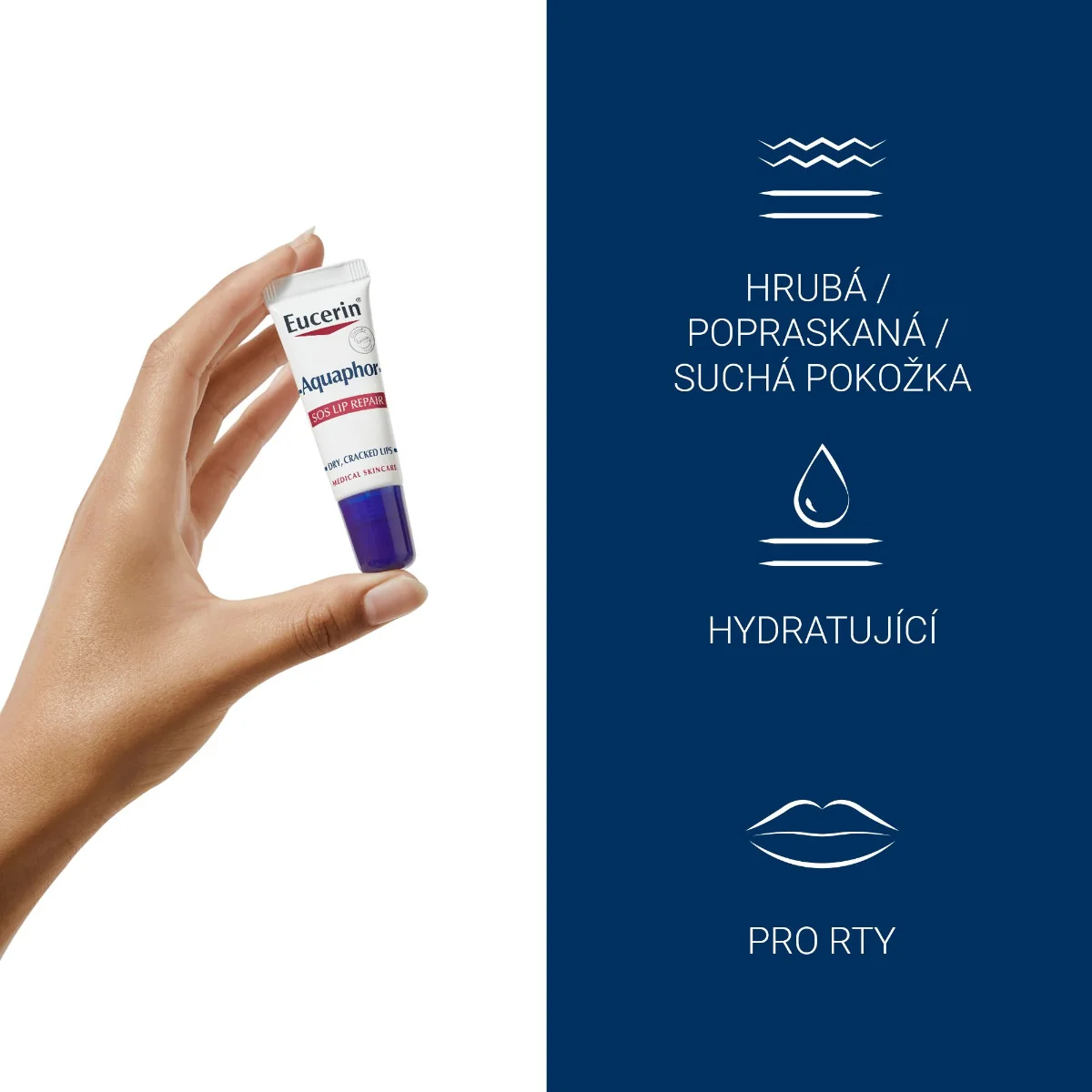 Eucerin Aquaphor SOS regenerační balzám na rty 10 ml