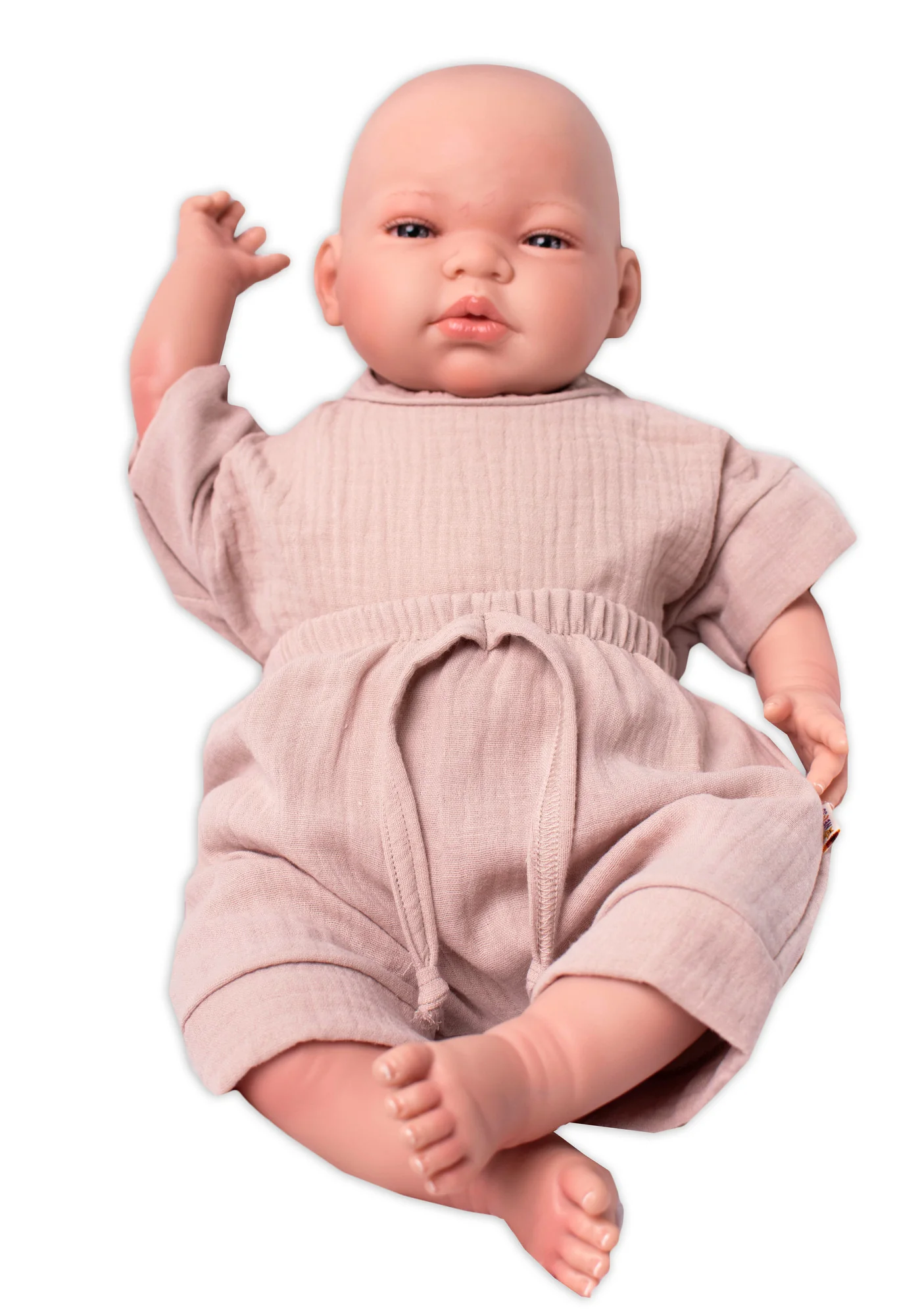 Baby Nellys 2-dílná mušelínová soupravička, tričko + kraťasky BOY, béžová vel.  62