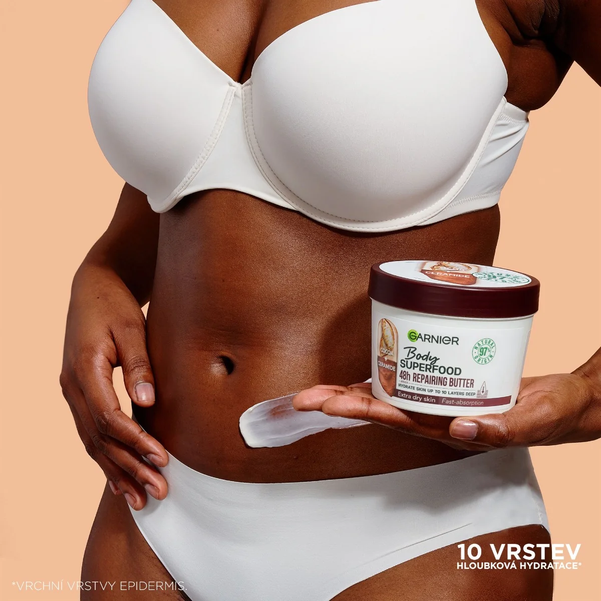 Garnier Body SuperFood Tělový krém s kakaovým máslem 380 ml