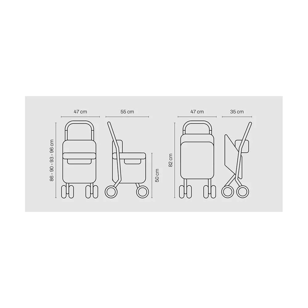 Carlett Senior Comfort 29l nákupní taška na kolečkách světle šedá
