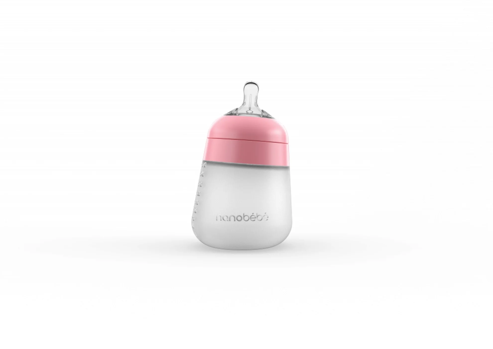 Nanobébé Silikonová dětská Flexy láhev 270ml 1ks - růžová