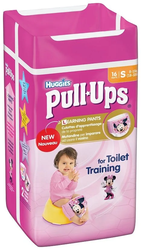 Huggies Pull Ups Small Girls cvičné kalhotky 16 ks