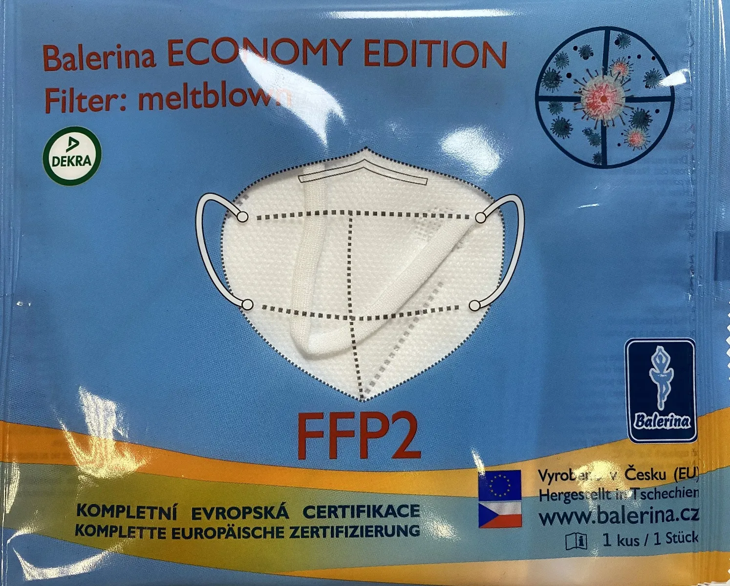 Balerina Respirátor PFHM722 FFP2 NR economy edition 1 ks bílý