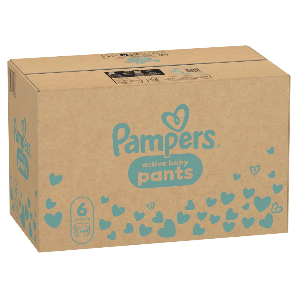 Pampers Active Baby vel. 6 13–19 kg plenkové kalhotky 144 ks