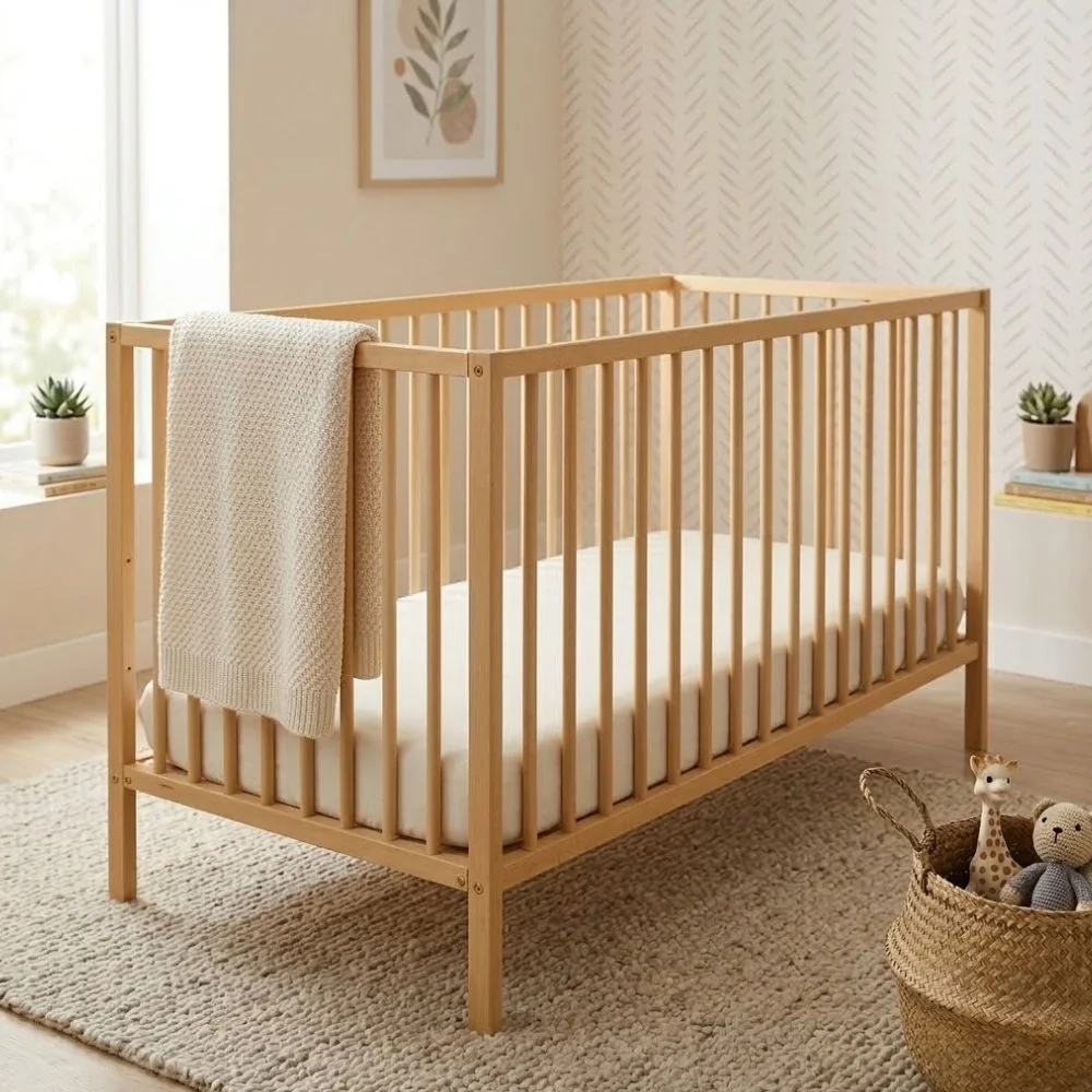 Petite&Mars Postýlka dřevěná Nela Beech Wood 120x60 cm