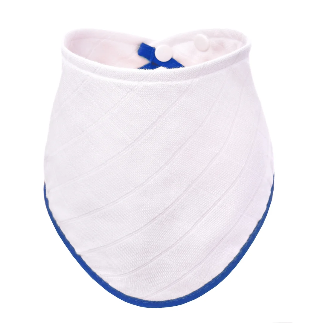 T-tomi BIO Bambusový slintáček White with blue edging