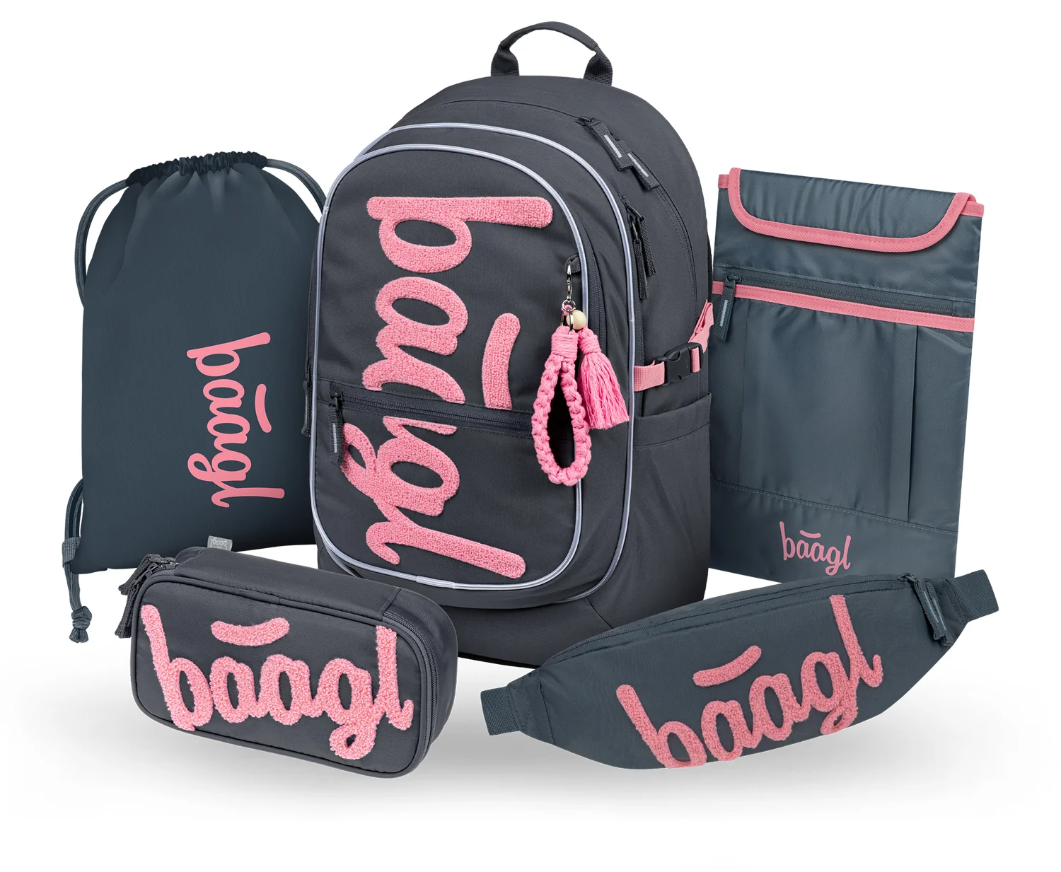 Baagl Školní set Core Logo růžový III