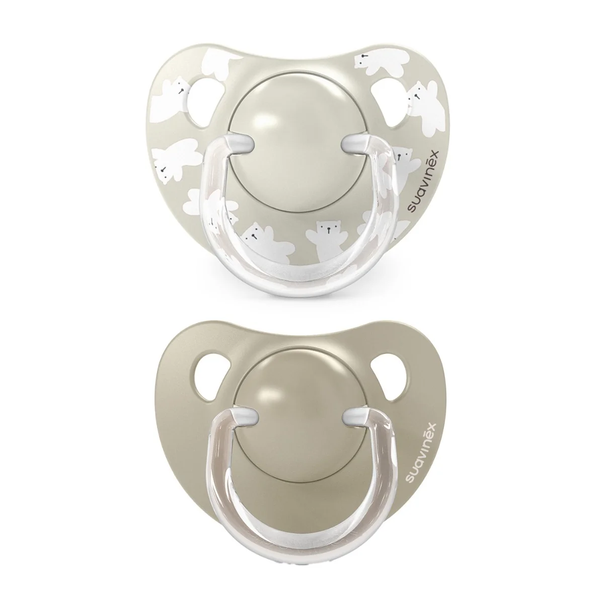 Suavinex Dudlík anatomický silikonový WILD 6-18m 2 ks krémový