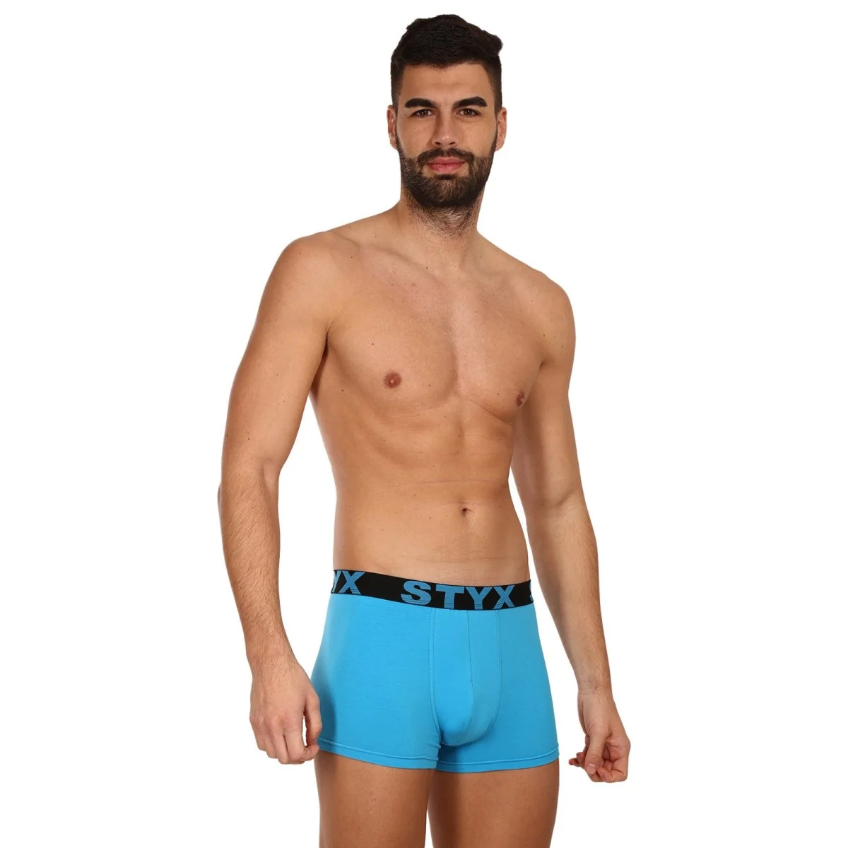 Styx Pánské boxerky sportovní guma nadrozměr světle modré (R1169) 4XL