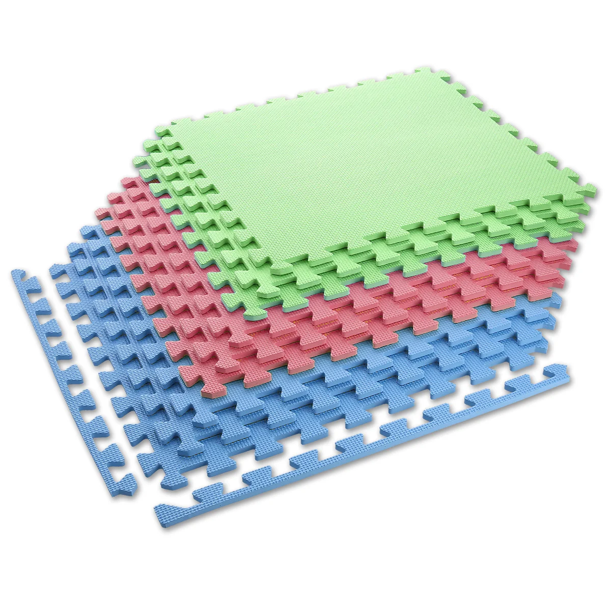 One Fitness Ochranná puzzle podložka MP10 zelená-modrá-červená