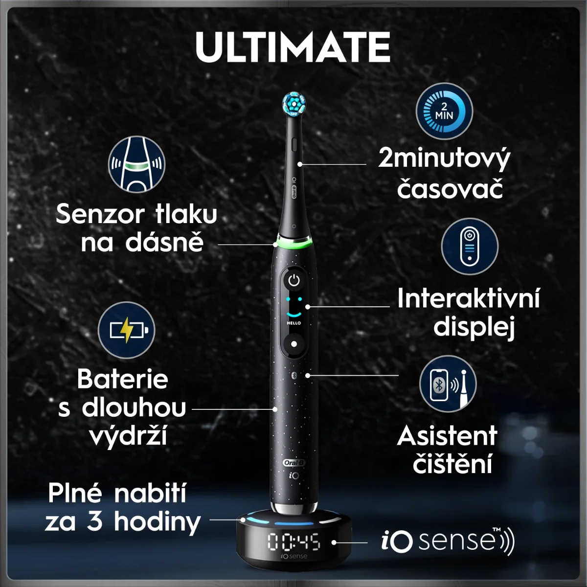 Oral-B iO Series 10 Black Spreckels elektrický zubní kartáček