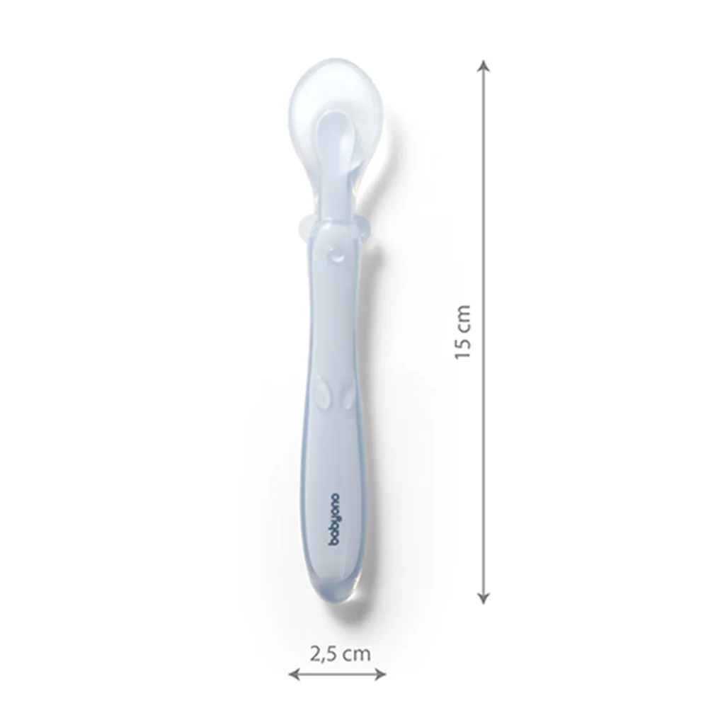 Babyono Lžička silikonová 6m+ 1 ks Blue
