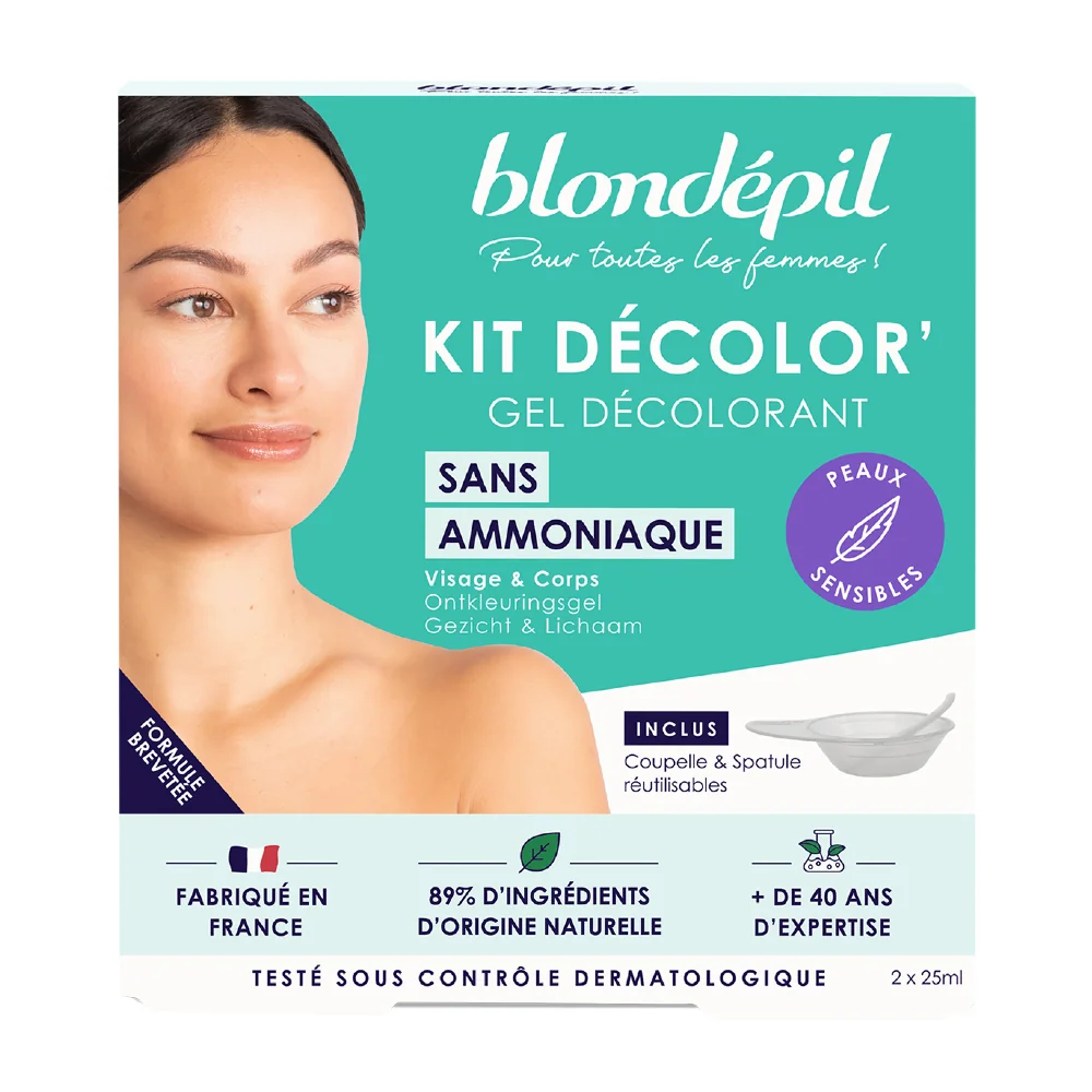 Blondépil Decolor’ set pro bělení chloupků na obličeji bez amoniaku 4 ks