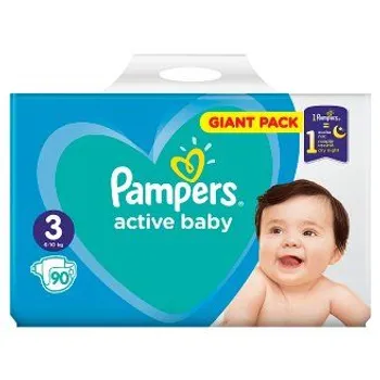 Pampers Active Baby vel. 3 Giant Pack 6-10 kg dětské pleny 90 ks