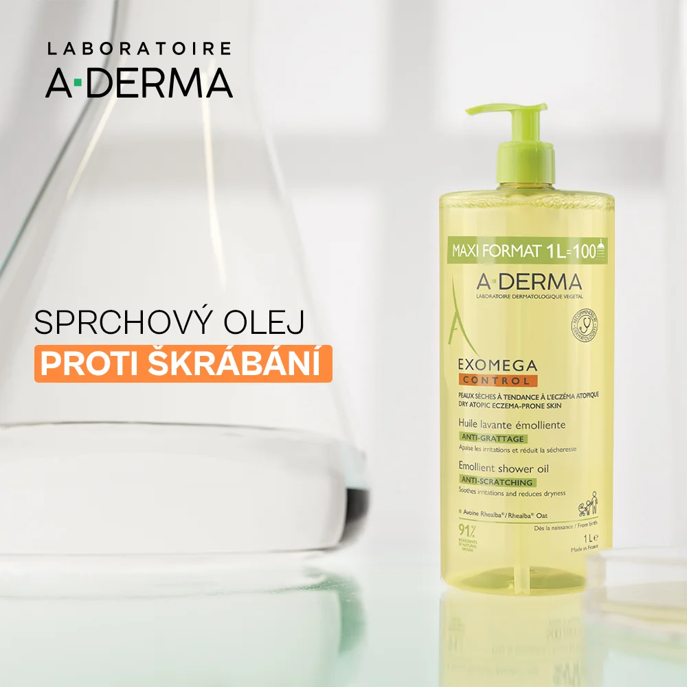 A-Derma Exomega Control Zvláčňující sprchový olej 1000 ml