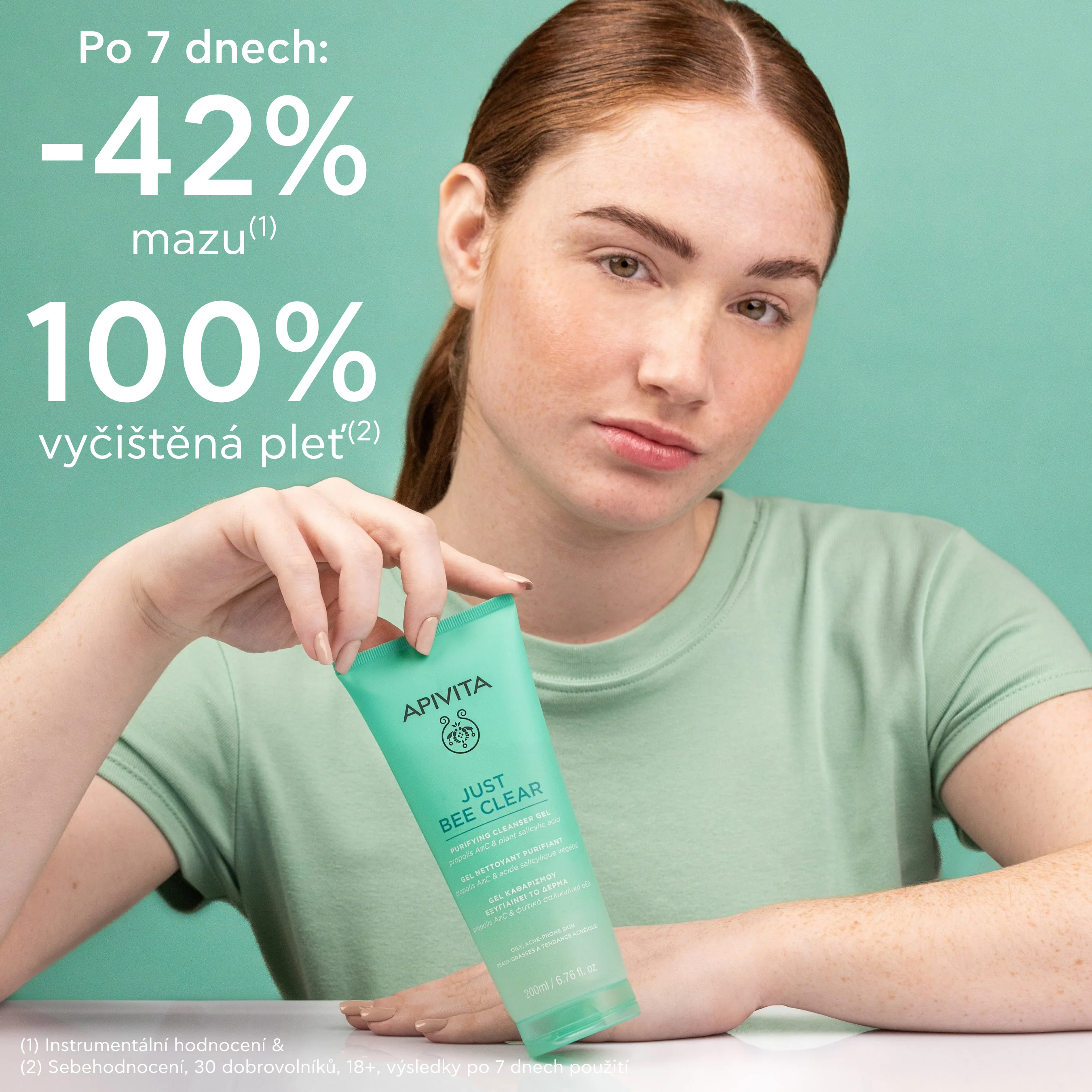 APIVITA Just Bee Clear čisticí gel na pleť se sklonem k akné 200 ml