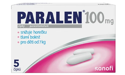 Paralen 100 mg 5 čípků Paralen 100 mg 5 čípků