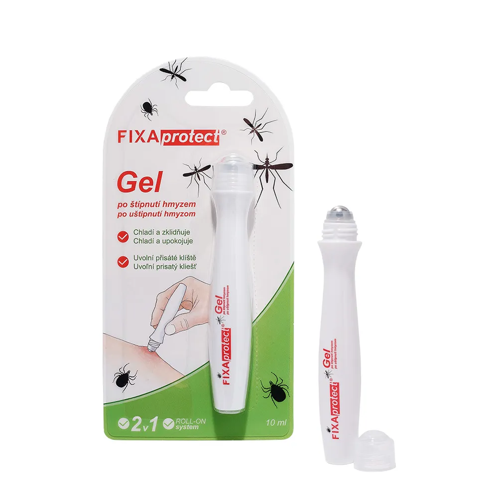 FIXAprotect 2v1 gel po štípnutí hmyzem a k odstranění klíštěte roll-on 10 ml