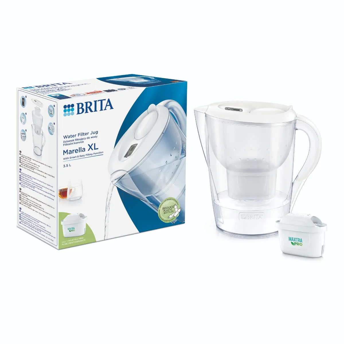 BRITA Marella XL 3,5 l filtrační konvice bílá + 1 filtr