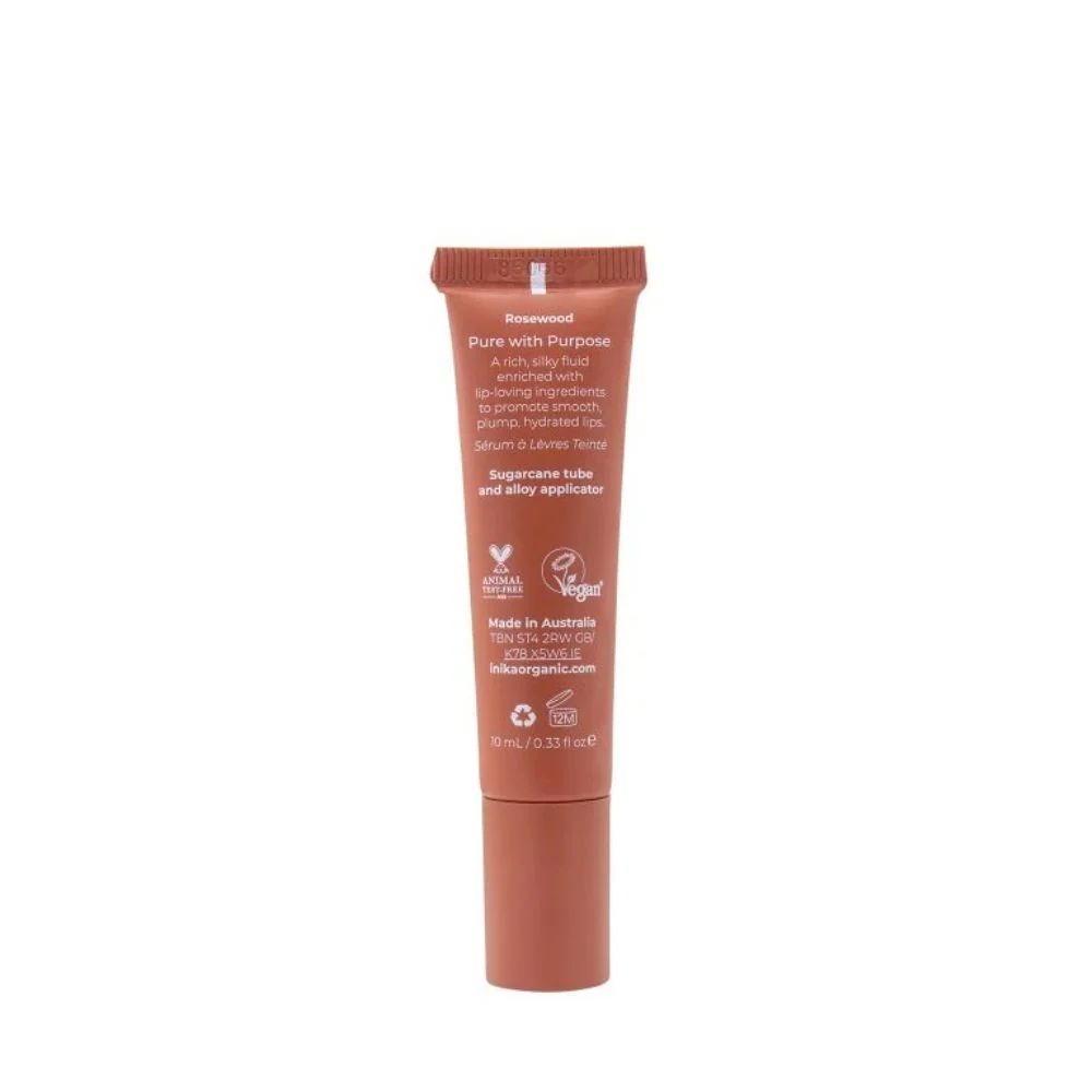 Inika Organic Tónované sérum na rty s peptidy a ceramidy Rosewood 10 ml