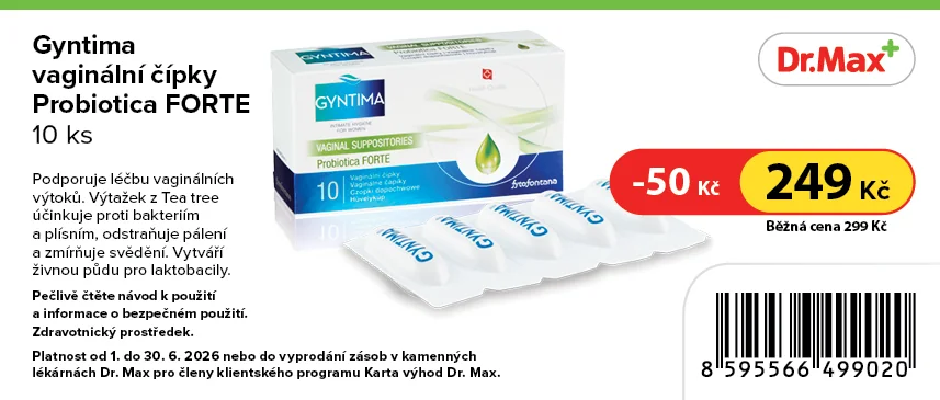 Gyntima Probiotica Forte vaginální čípky 10 ks Gyntima Probiotica Forte vaginální čípky 10 ks