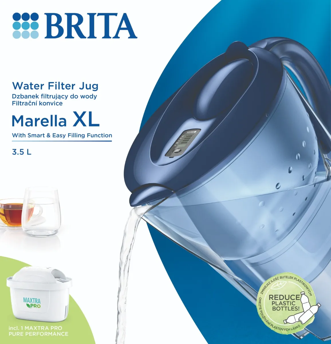 BRITA Marella XL 3,5 l filtrační konvice modrá + 1 filtr