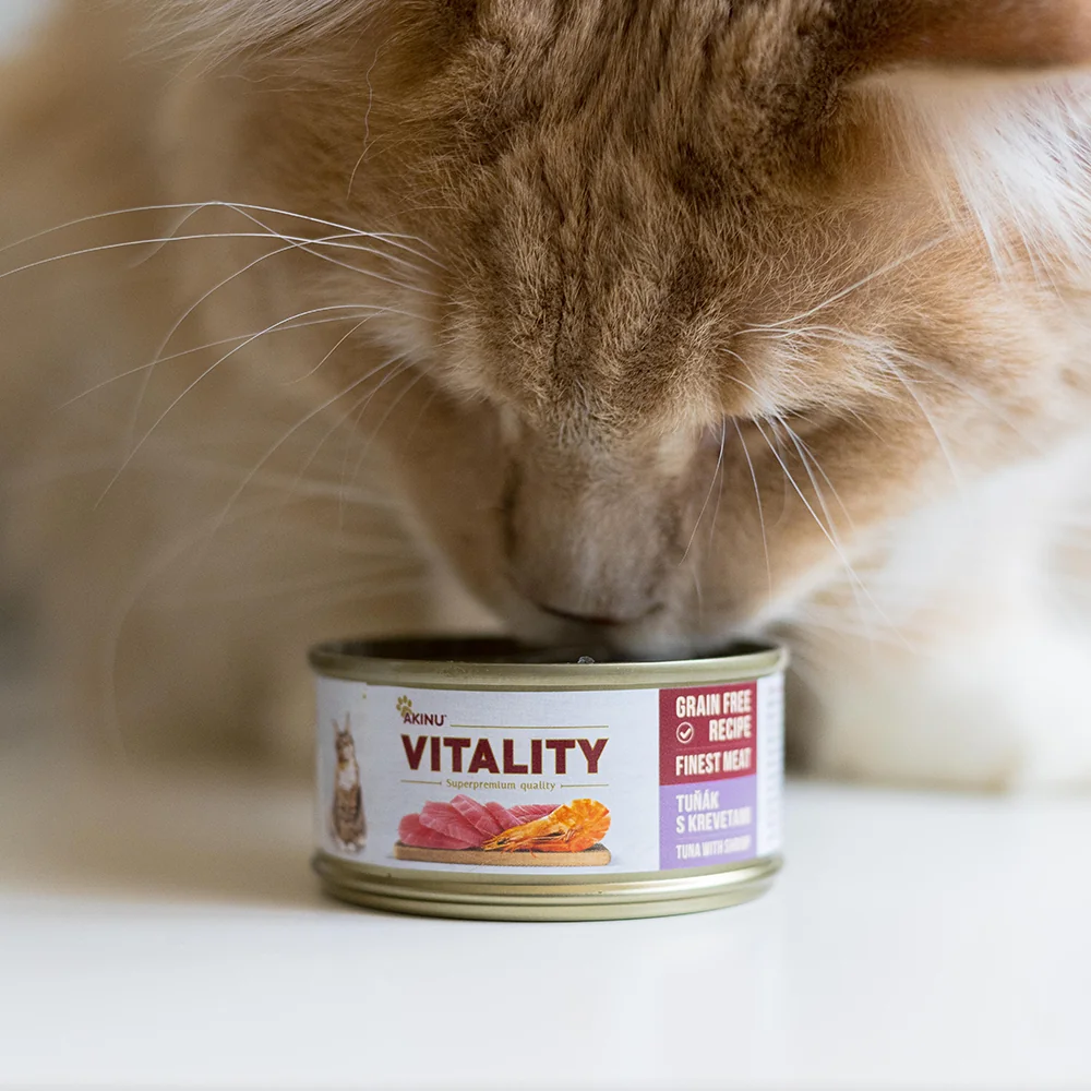 Akinu VITALITY Tuňák & krevety konzerva pro kočky 10 x 70 g