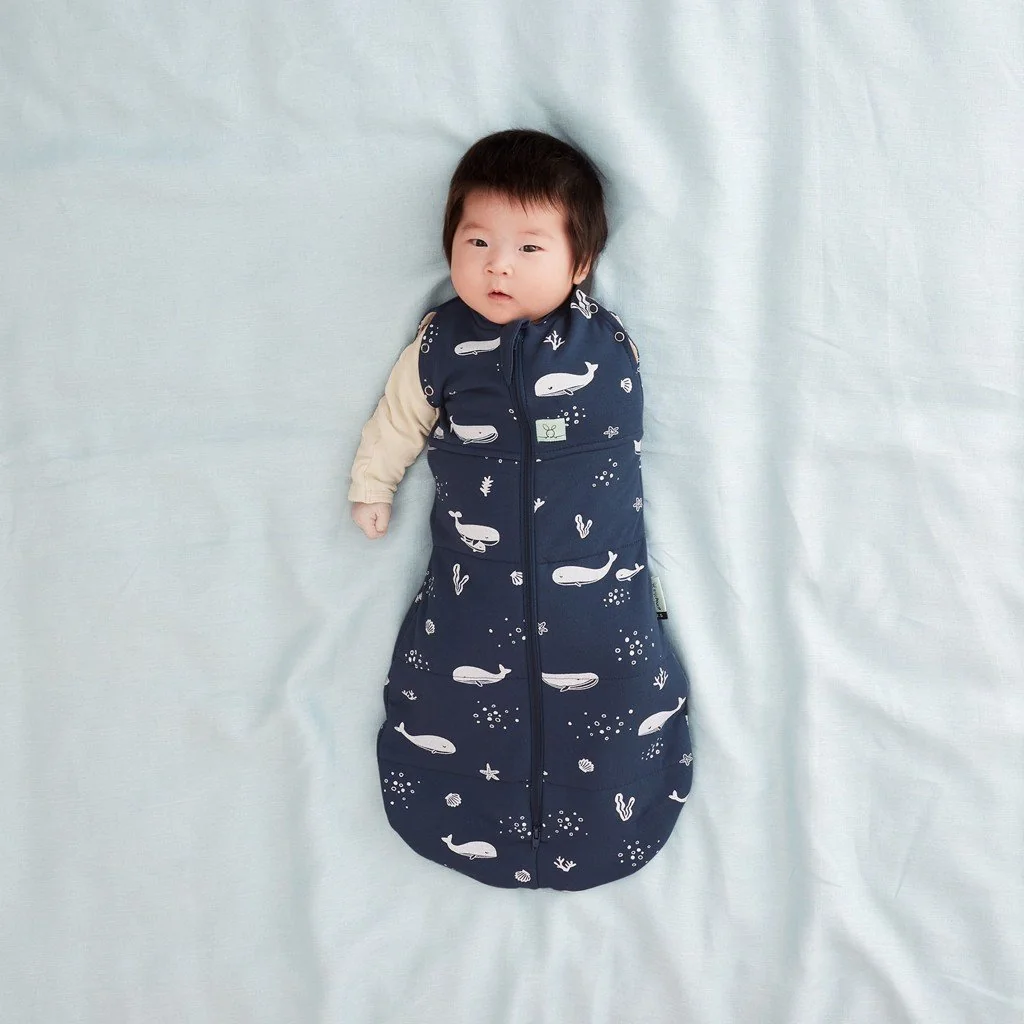 ergoPouch Zavinovačka a vak na spaní 2v1 Cocoon Whale 0-3 m, 3-6 kg, 2,5 tog