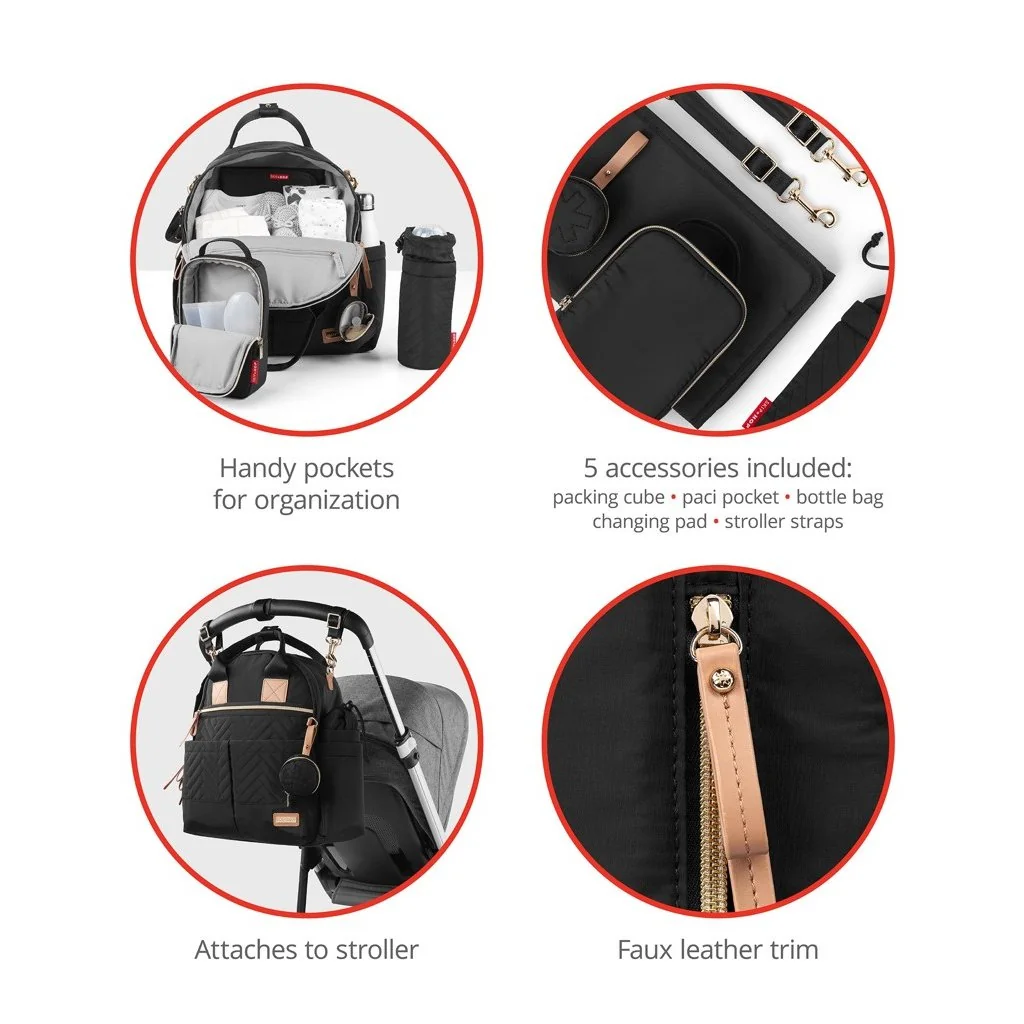 SKIP HOP Taška přebalovací/batoh 6v1 Suite Set Black