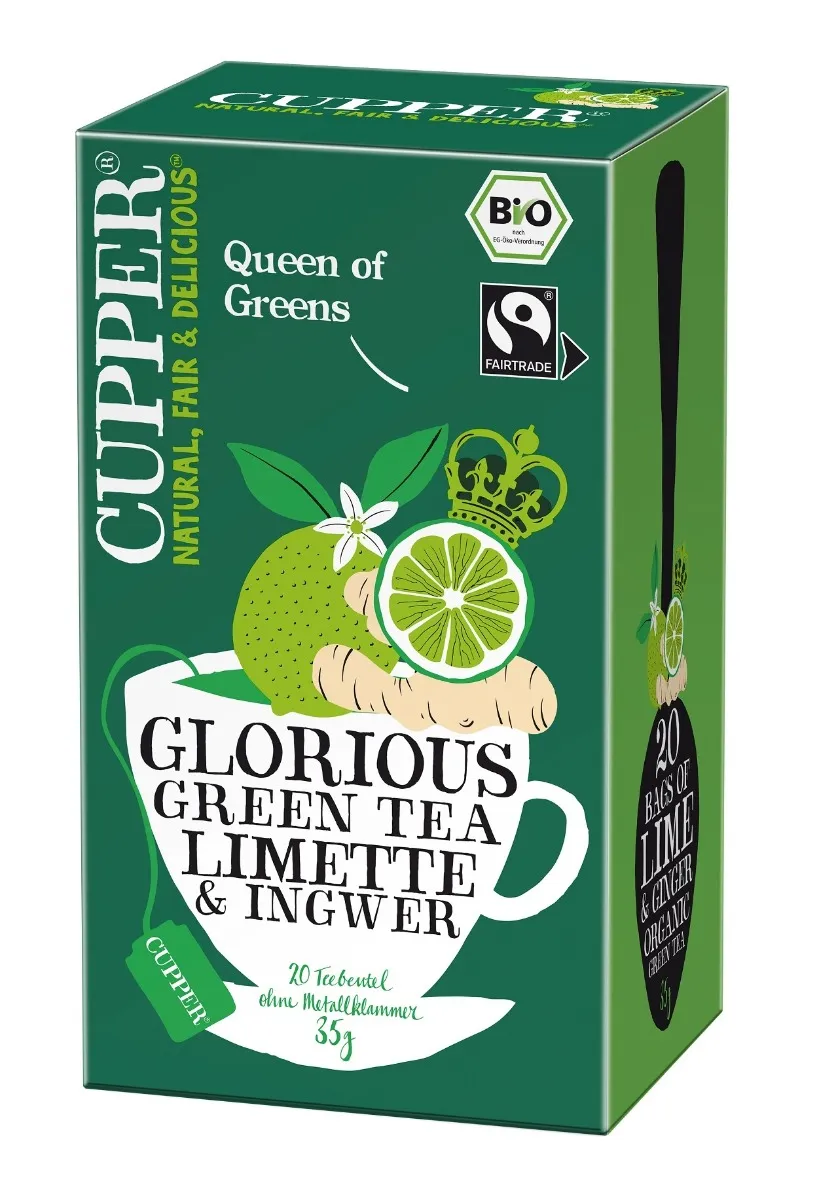 Cupper BIO Zelený čaj se zázvorem a limetkou 20x1,75 g