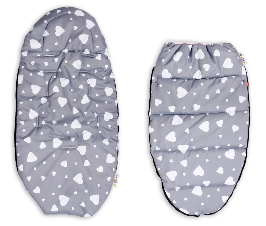 Baby Nellys Fusák maxi s minky 105x50cm - Flowers, šedý