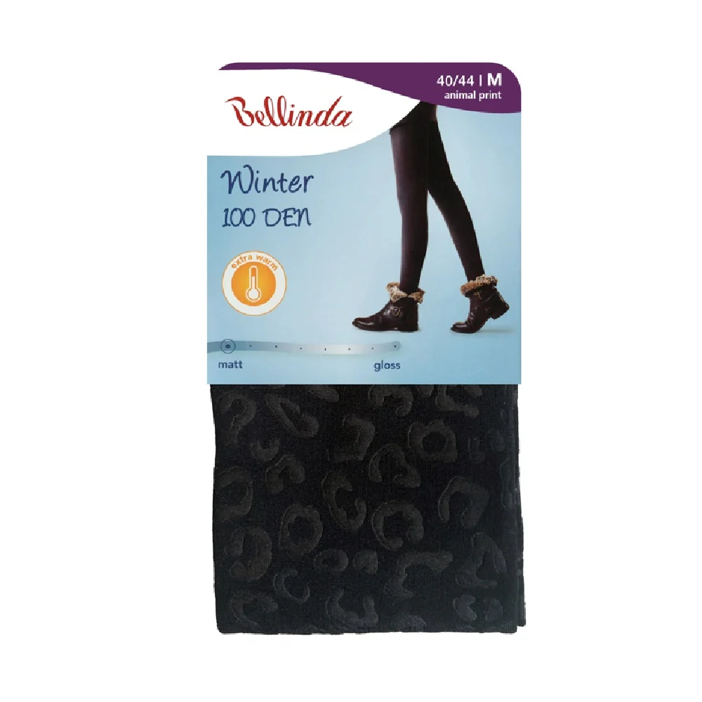 Bellinda Winter 100 DEN vel. 44 dámské teplé punčochové kalhoty hot print
