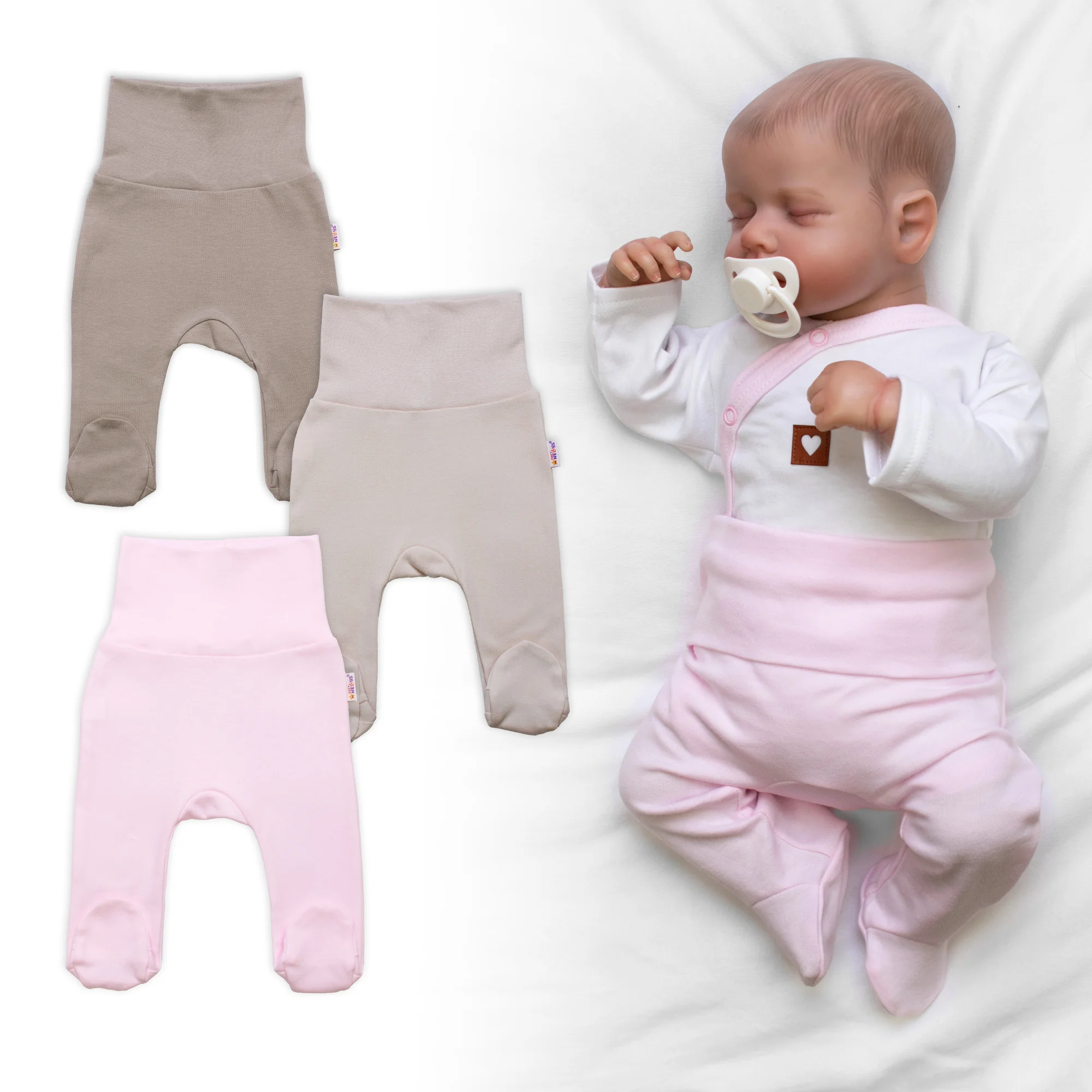 Baby Nellys Rostoucí výhodná sada, 3x polodupačky, vel. 56/62