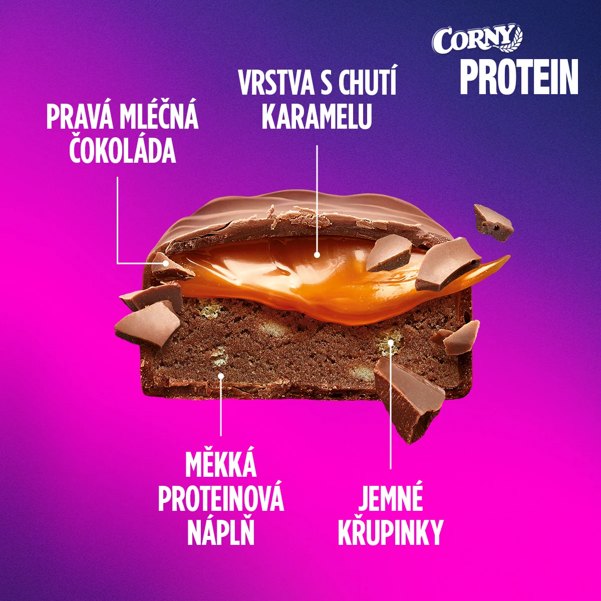 Corny Protein SOFT čokoláda-karamel 45 g