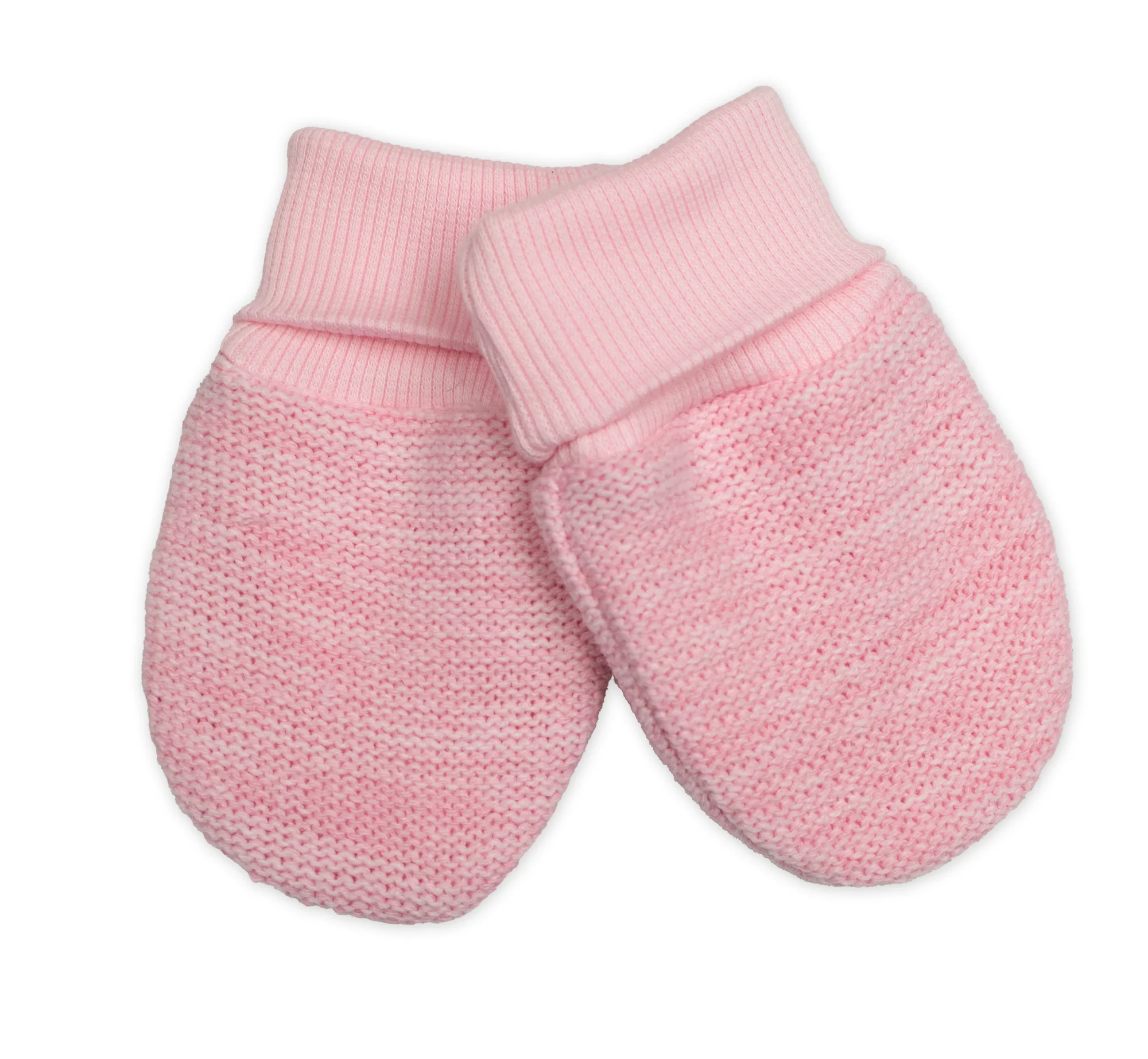 Baby Nellys Pletené kojenecké rukavičky vel. 56/68 - 1 pár, růžový melírek