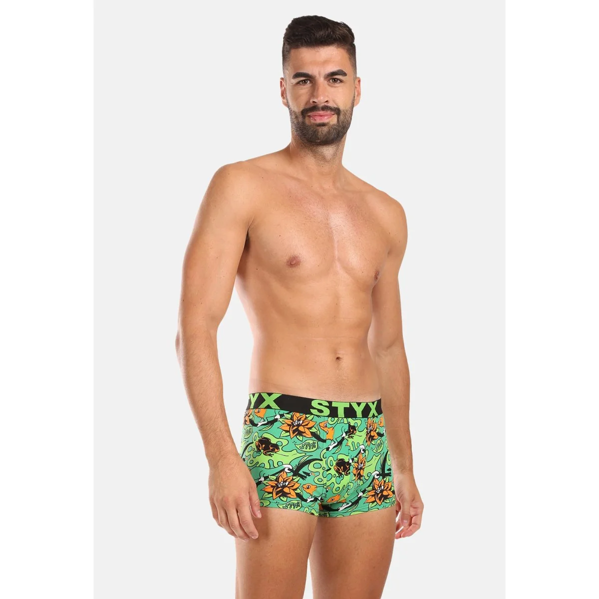 Styx Pánské boxerky art sportovní guma tropic (G1557) L