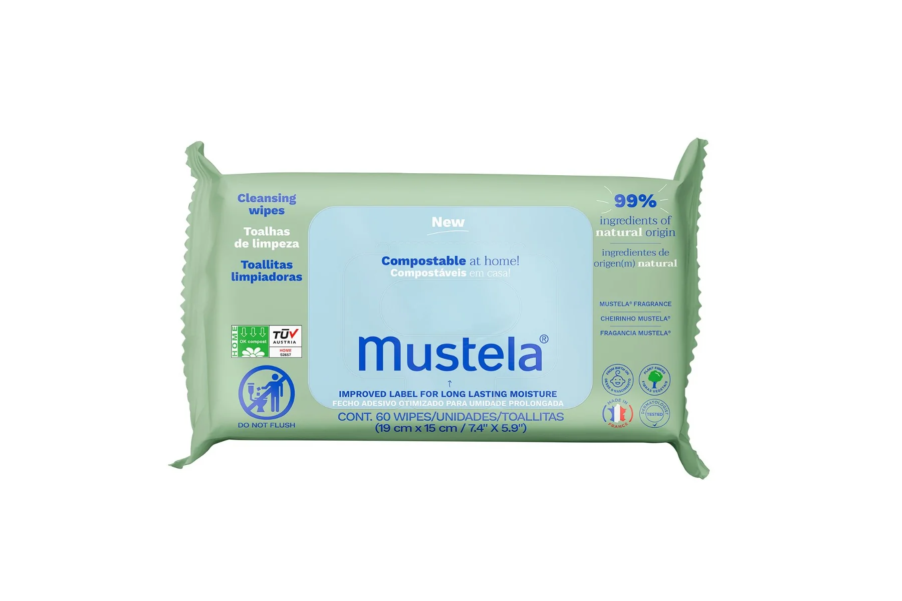 Mustela Čisticí ubrousky pro normální pokožku 60 ks